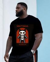 Big & Tall Men's Street Fashion Halloween Skull Raccoon Crewneck T-Shirt Shorts Suit